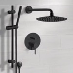 Remer SFR85 Matte Black Rain Shower System with Handheld, Rain Shower Head, Shower Faucet Set